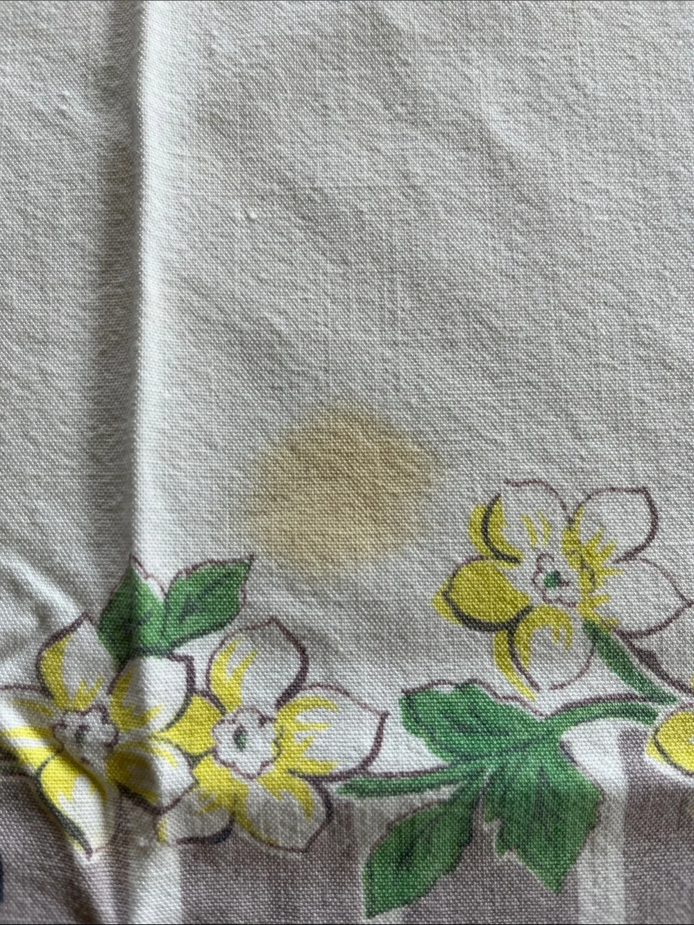 Yellow Floral Tablecloth - Vintage Floral Dining Table Cover